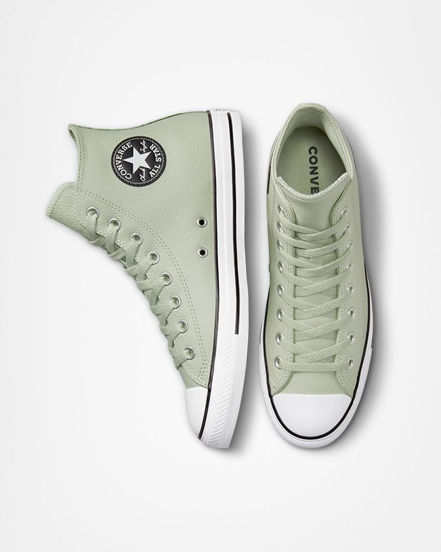 Tenisi Inalti Barbati Converse Chuck Taylor All Star Piele Masline Verzi | RO NGPEI684